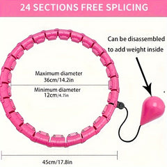 Adjustable 24 Sections Fitness Hoop with Massage Ball
