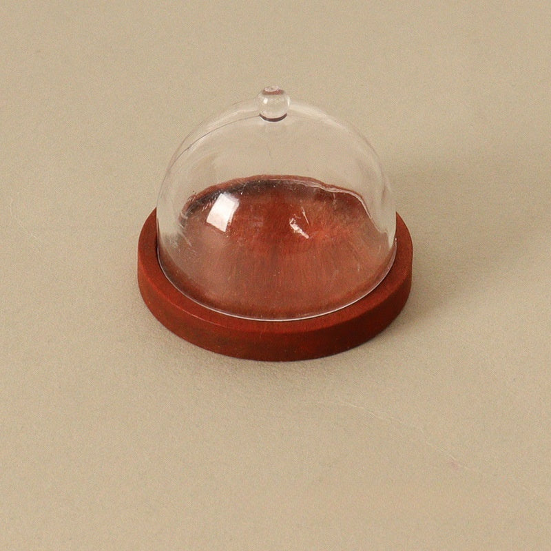 Dollhouse Transparent High Tray Dessert Plate w Cover Kitchen Decor Toy