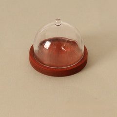 Dollhouse Transparent High Tray Dessert Plate w Cover Kitchen Decor Toy