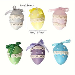1pc Easter Eggs Wedding Stuff Christmas Ornaments Ribbon Bow Simulation Eggshell