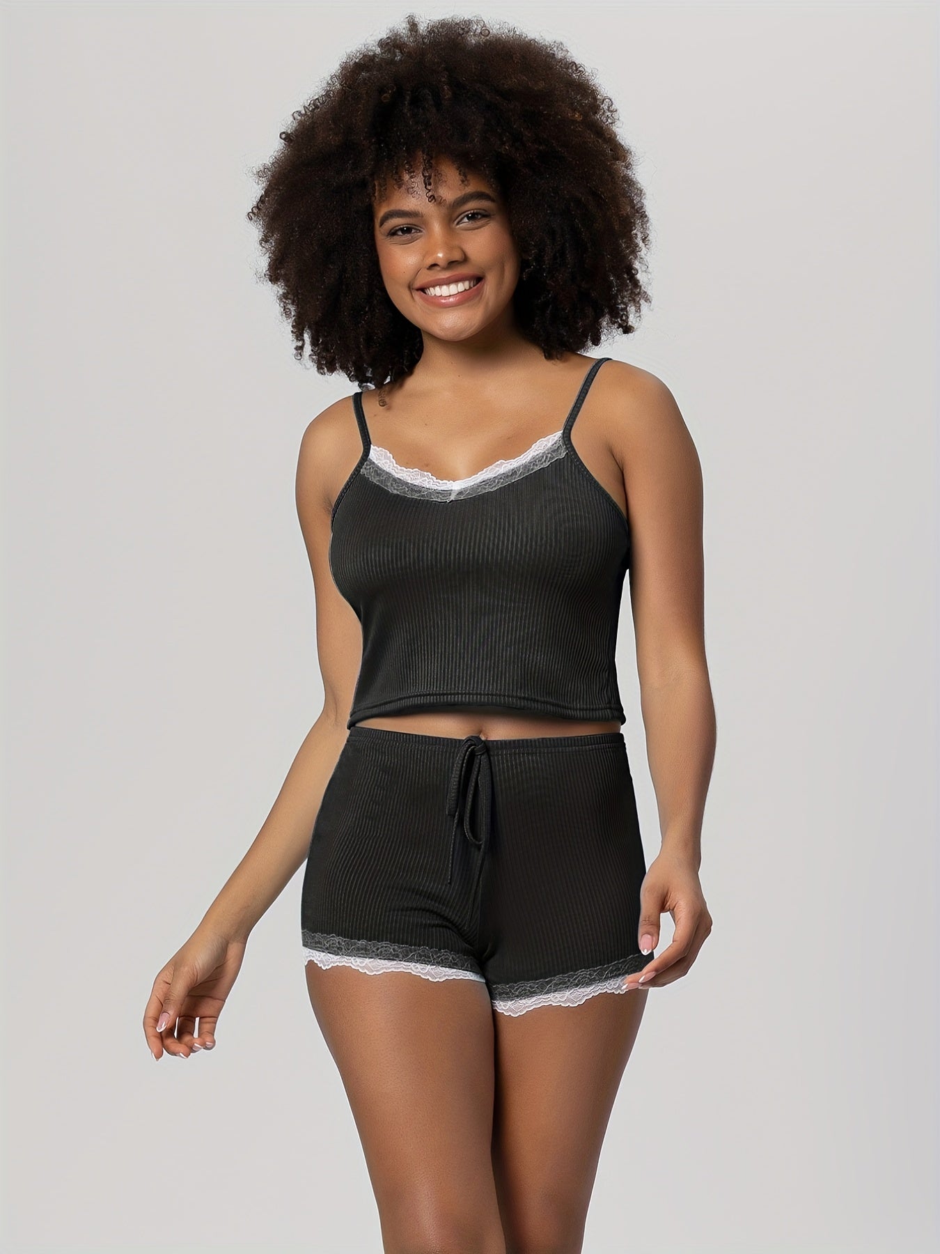 Lace Pajama Set Cami Top & Shorts Women's Sleepwear