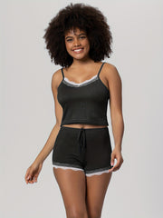 Lace Pajama Set Cami Top & Shorts Women's Sleepwear