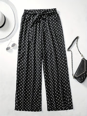  Polka Dot Wide Leg Pants