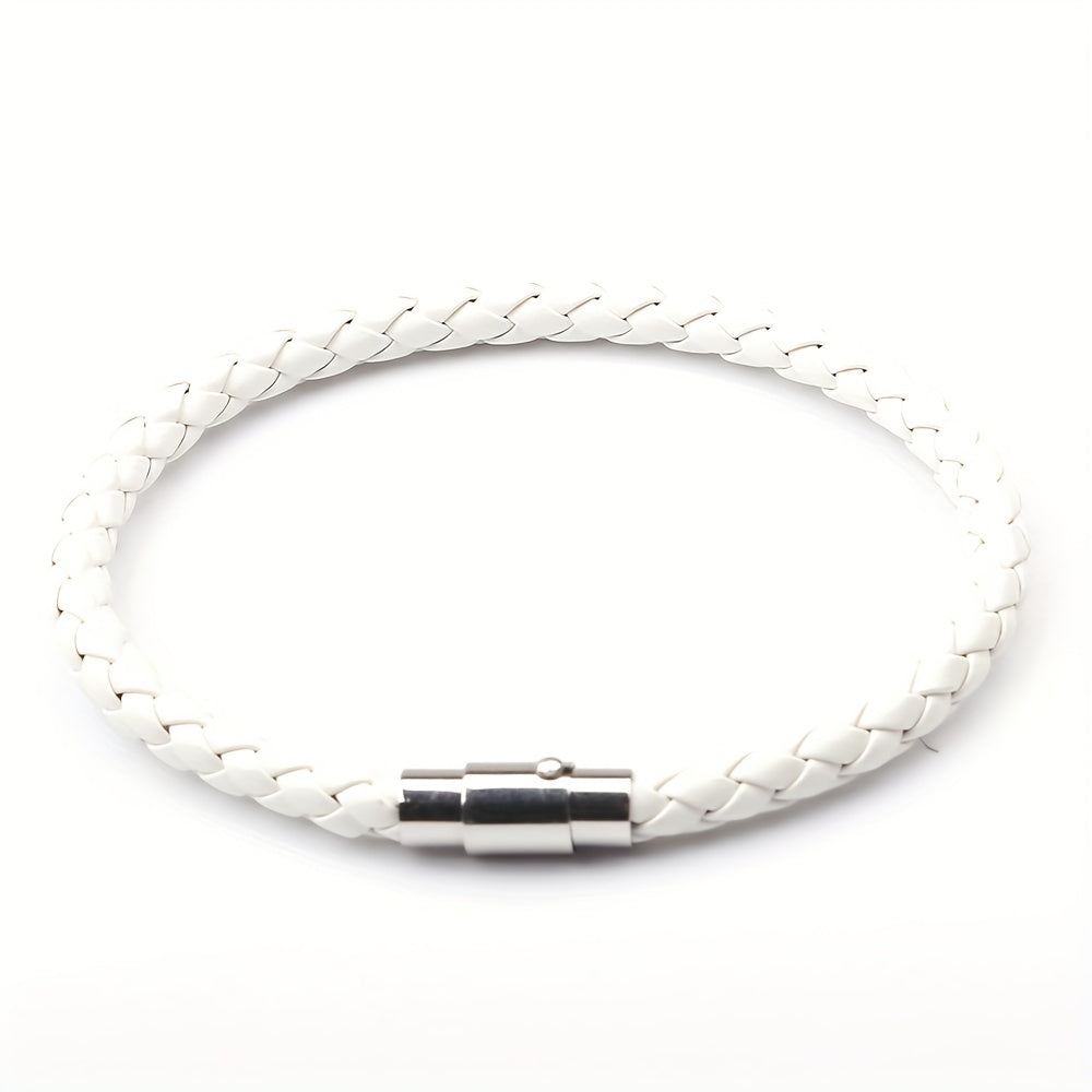 European Magnetic Men's Leather Rope Bracelet