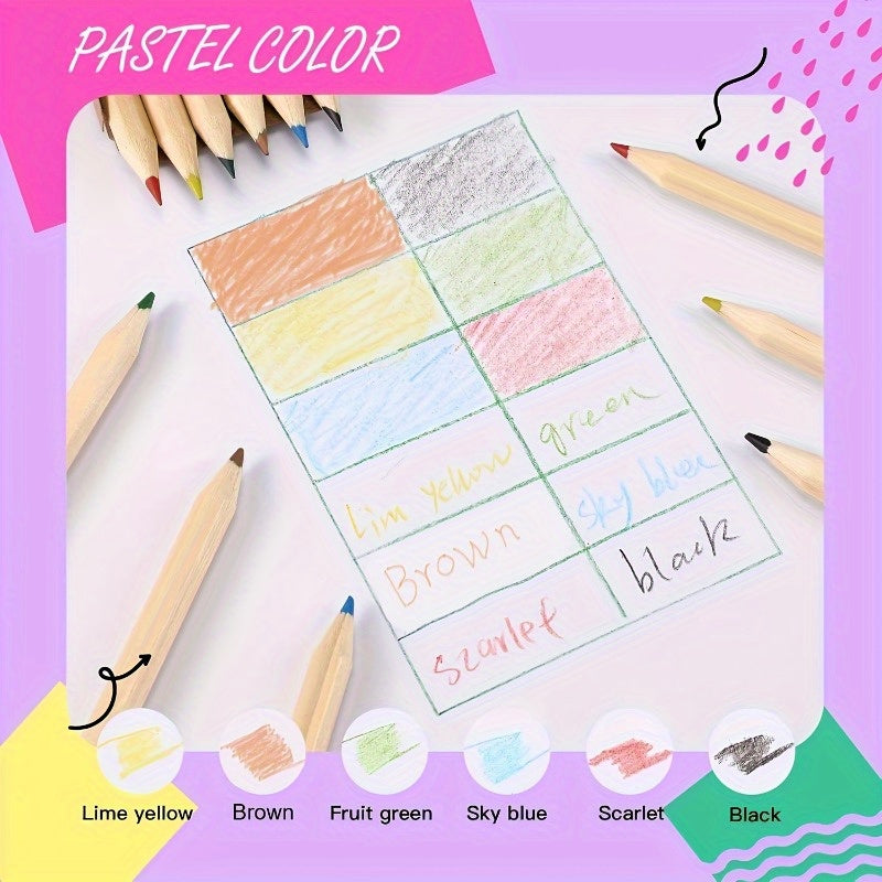 60pcs Boxed Mini Colored Pencils - 6 Different Colors