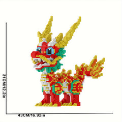 Chinese Dragon 3D Building Set Poly Model Decoration Holiday Seasonal Display