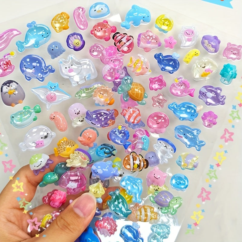 3D Hollow Sticker Fun Transparent Crystal Decals for DIY Decoration
