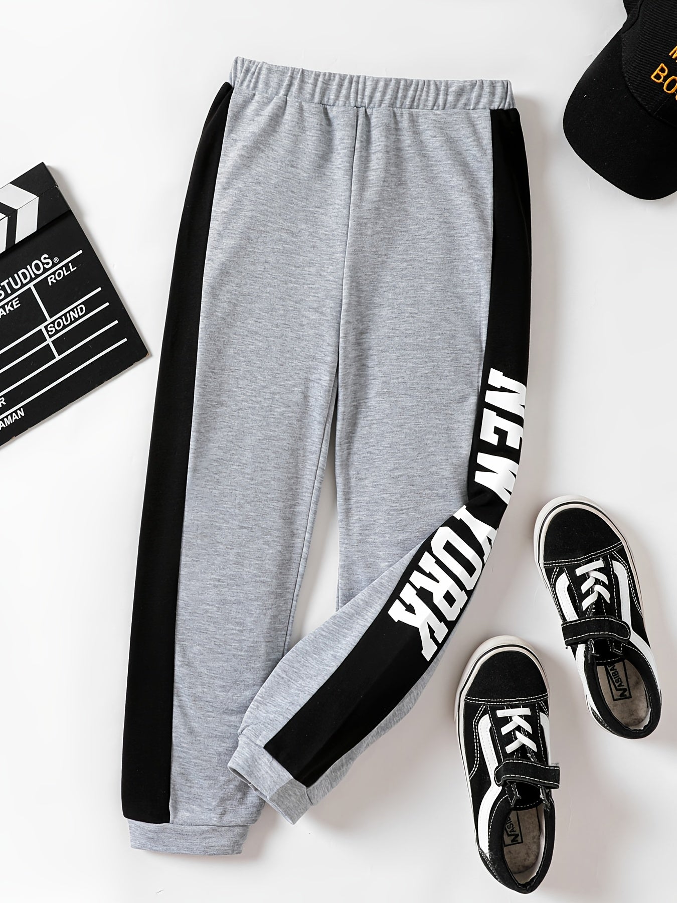 YORK Letter Print Boys Sweatpants Quick Drying Jogger Sports Pants Kids Clothing
