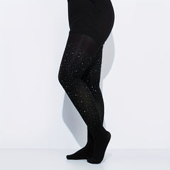 Glitter Rhinestone Plus Size Party Pantyhose