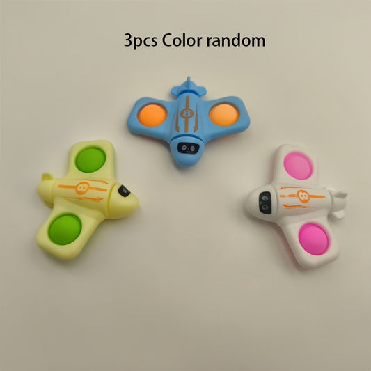 3pcs Rotating Airplanes with Silicone Bubbles - Fun Classroom Rewards
