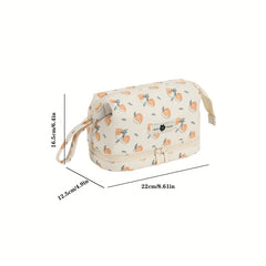 Large Capacity Double Layer Toiletry Bag with Brush Pouch