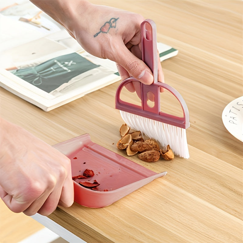 2pcs Small Broom Dustpan Set Household Tabletop Cleaning Desk Garbage Shovel