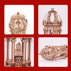Natural Wood 3D Puzzle Music Box Handcrafted DIY Rotating Fairy Beige