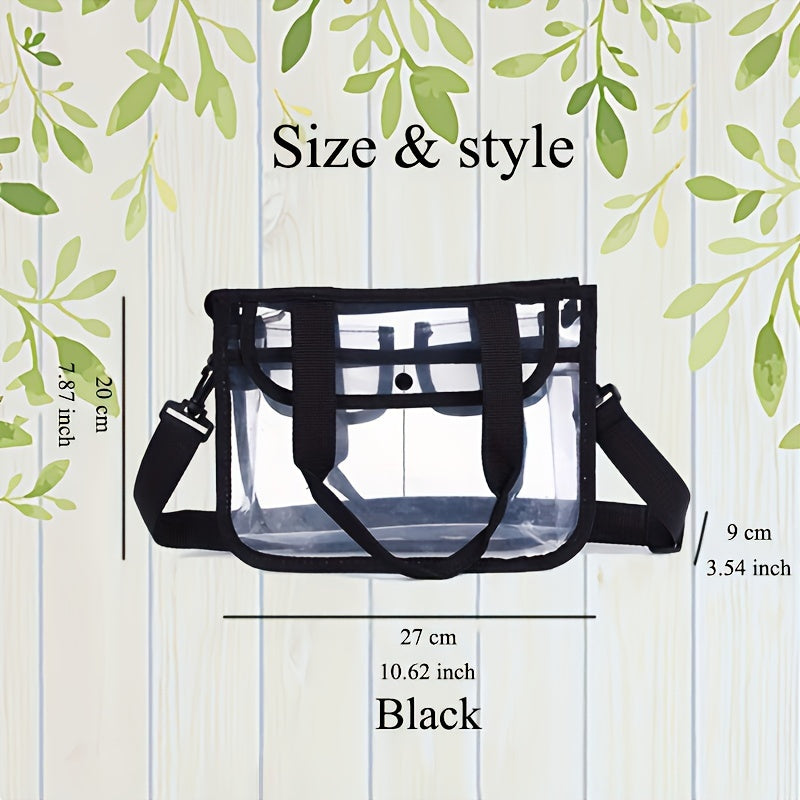 Clear Beach Bag with Makeup Organizer and Adjustable Strap