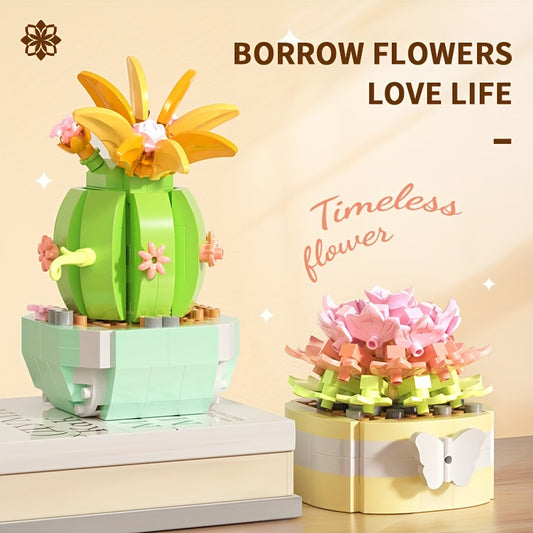 Eternal Flower Succulent Plant Potted Assembly Building Block Toys