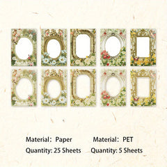 30 Sheets Retro Border Washi Paper For Scrapbooking DIY Decorative Collage