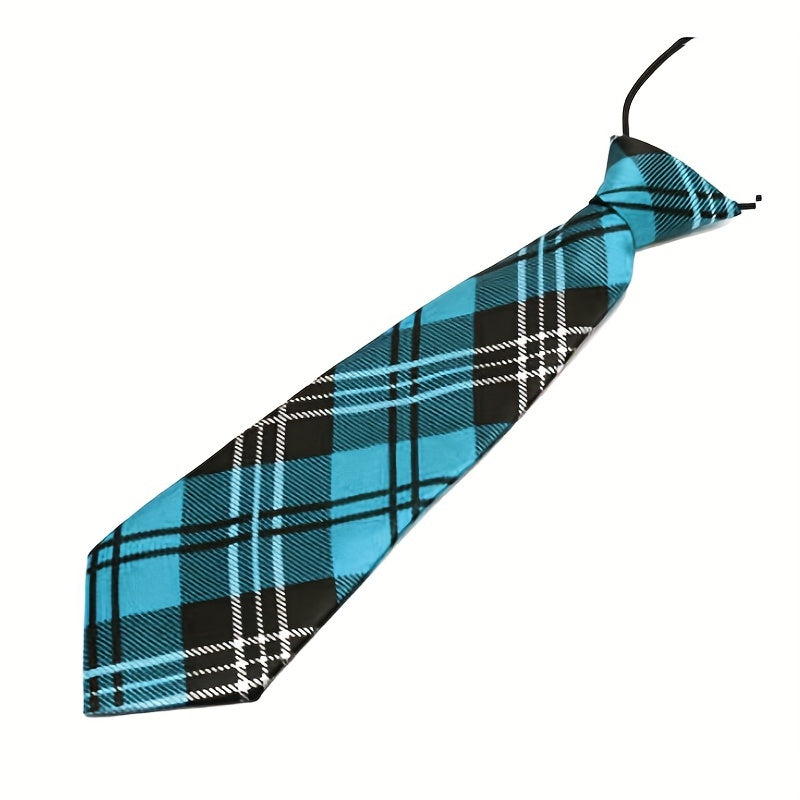 Kids Plaid Striped Elastic Tie Shirt for Boys
