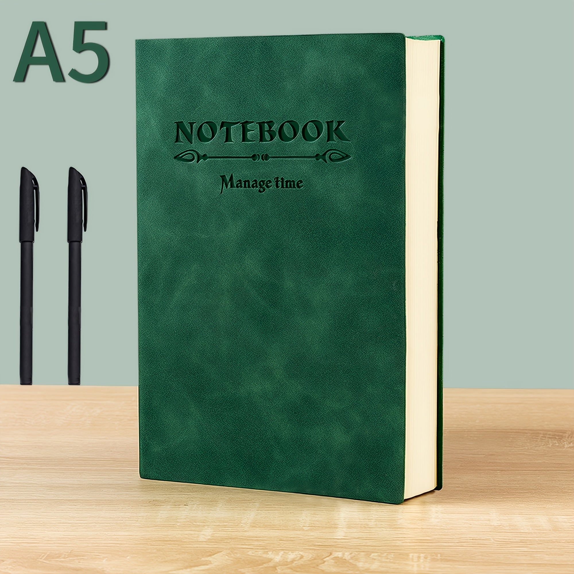 Set of 3 Personalized A5 Slim Notebooks - Engraved Cover, 360 Pages