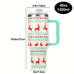 40oz Stainless Steel Double Wall Tumbler With Lid Handle