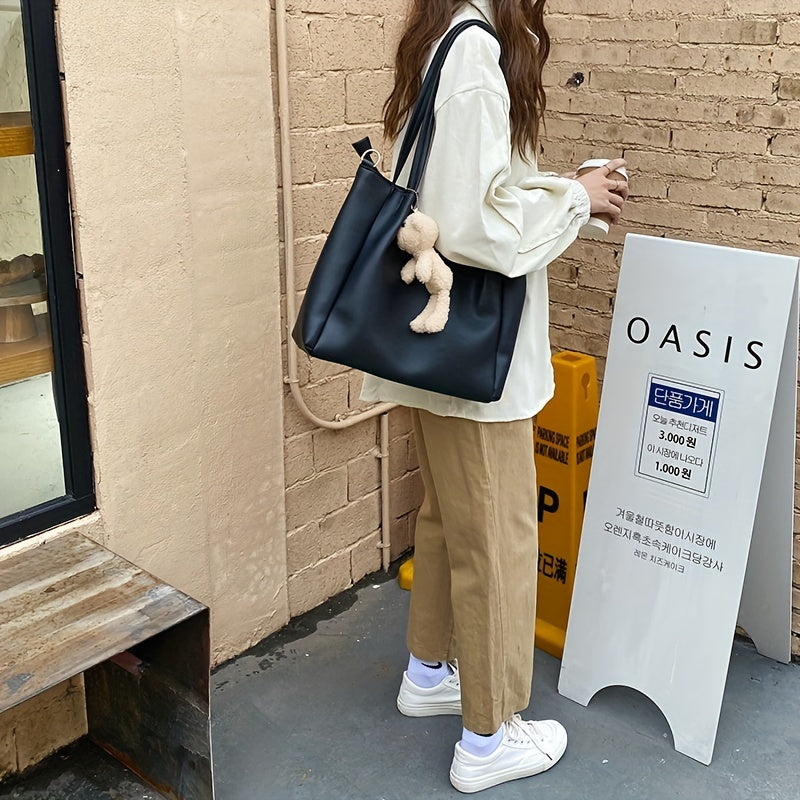 Versatile Sling Bag w/ Bear Pendant Great for Students Commuters