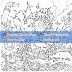 Dark Goth Christmas Coloring Book - Terrifying Santa Scene, Wreaths & More