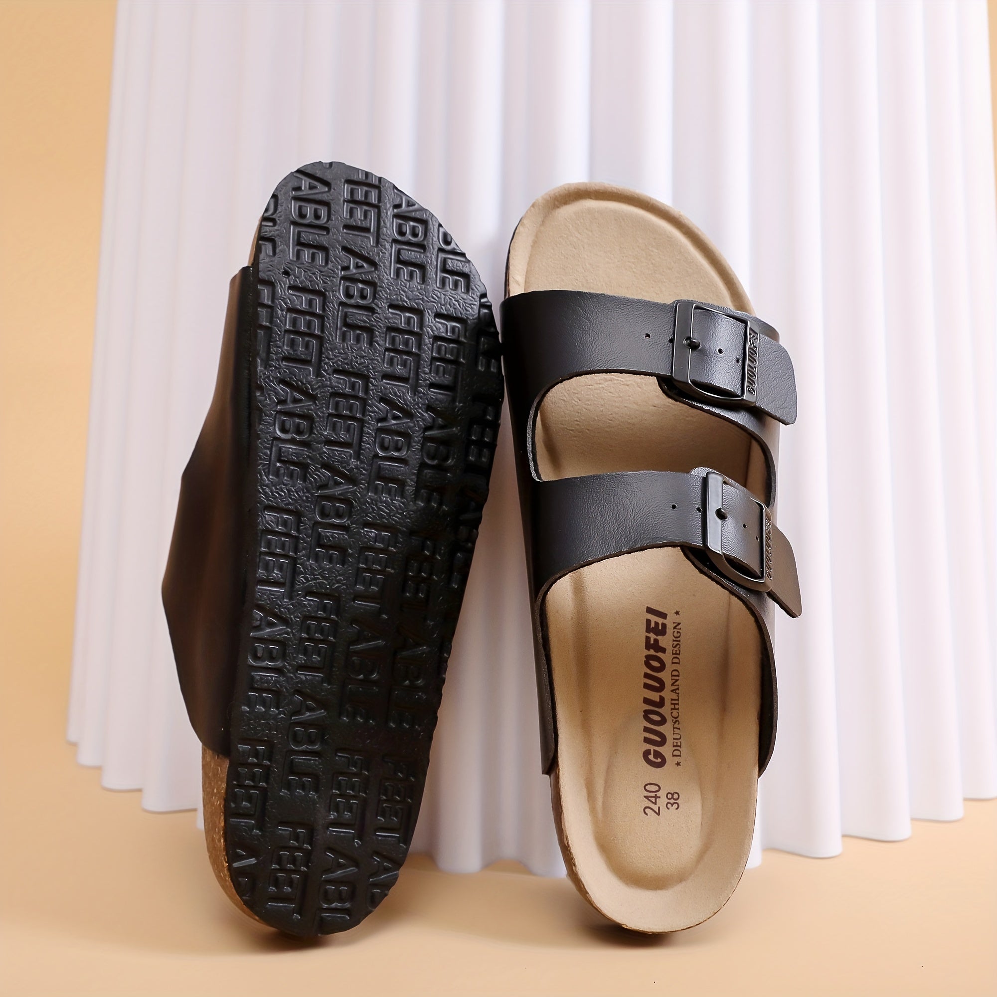 Men's Open Toe Slip On Strap Slides Non slip Sandals