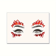 Red Drill Sparkle Face Sticker 1pc Resin Material Daily Glitter