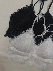 2pcs Lace Bralettes Scallop Trim Everyday Bra Women's Lingerie