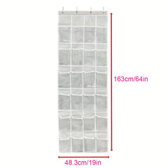 Over The Door Shoe Storage Rack With 24 Deep Pockets