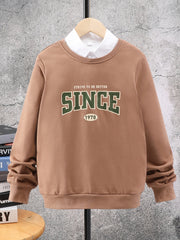 Boys SINCE 1978 Letter Print Casual Sweatshirt