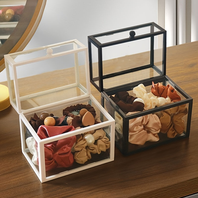 Transparent Glass Box Hair Accessories Storage
