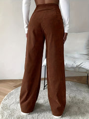  Women's Corduroy High Rise Wide Leg Trousers