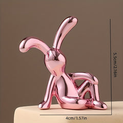 Creative Plastic Rabbit Figurines DIY Crafts Home Decor 2pcs