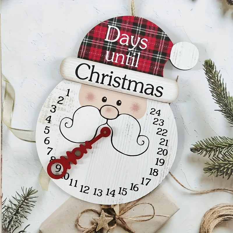 Christmas Santa Claus Wooden Pendant Home Window Decoration