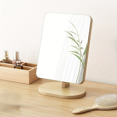 Wooden Vanity Mirror Rotating Makeup Mirror for Daily Makeup & Skincare