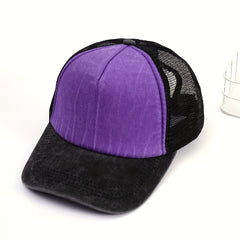 Mens Block Baseball Cap Casual Style Hat