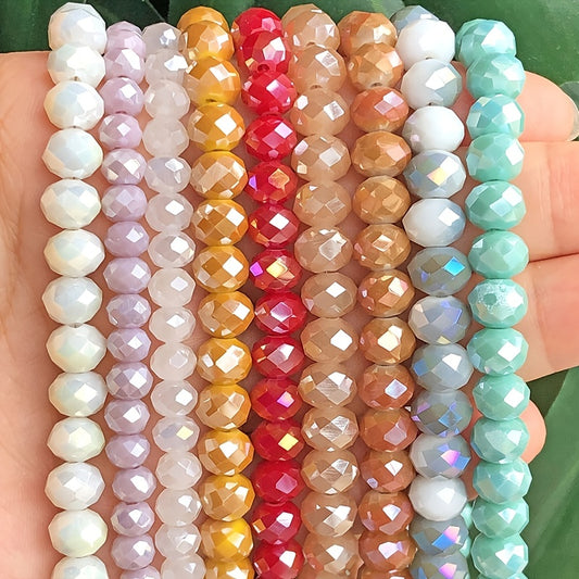 35pcs Crystal Rondelle Beads for Jewelry Making