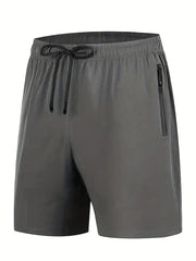 Men's Quick Dry Shorts with Zipper Pockets, Summer Drawstring