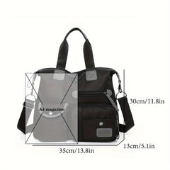 Large Capacity Nylon Handbag with Pockets