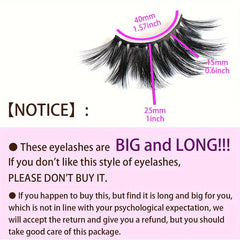 8 Pairs Fluffy 25mm False Eyelashes Faux Mink Halloween Wispy Eyelashes