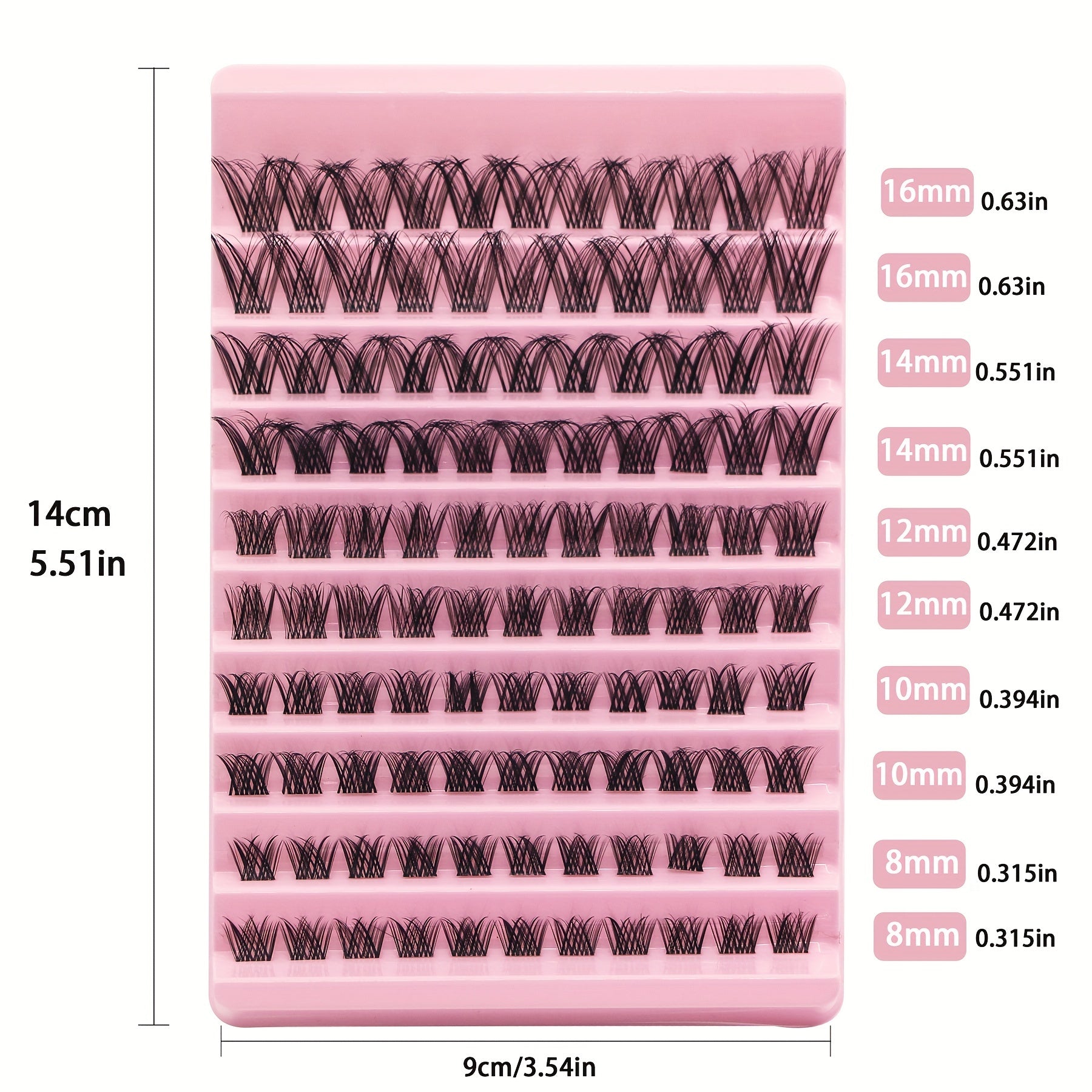 110Pcs DIY Eyelash Extensions 8 16mm False Lashes D Curling Natural Look