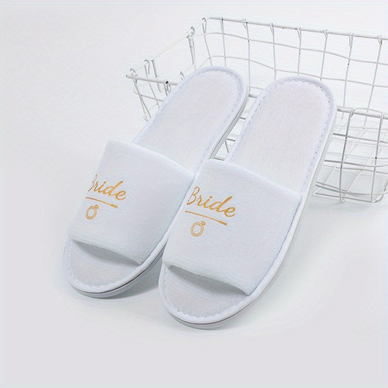 Women's Plush Slip-On Slippers with Open Toe and Thick Sole