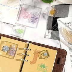 Acrylic Seal Block w/ Grid Lines Stamping Tool for Scrapbook Crafts