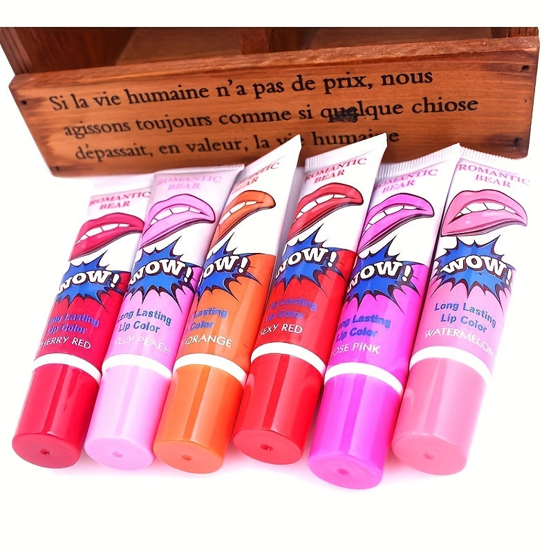 Tear Off Liquid Lipstick Long Lasting Lip Gloss 6 Colors