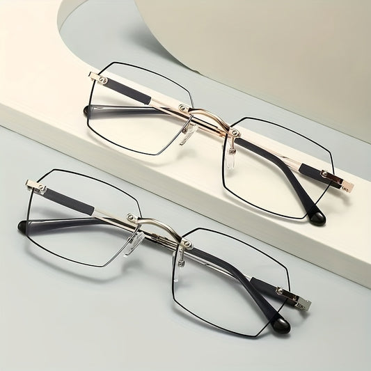 Polygon Clear Lens Anti Eyestrain Reading Glasses for Men Women 1.00-4.00D
