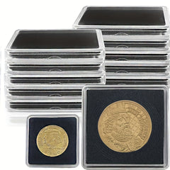 10PCS Square Coin Protective Box Acrylic Coin Display Box