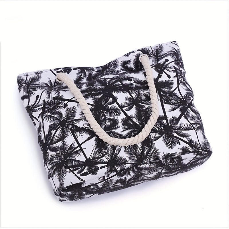 Coconut Tree Beach Shoulder Bag Women's Large Capacity Canvas Handbag