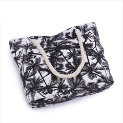 Coconut Tree Beach Shoulder Bag Women's Large Capacity Canvas Handbag