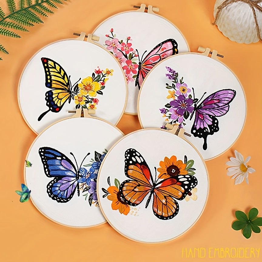 Butterfly Embroidery Kit DIY 3D Cross Stitch Handicraft Set