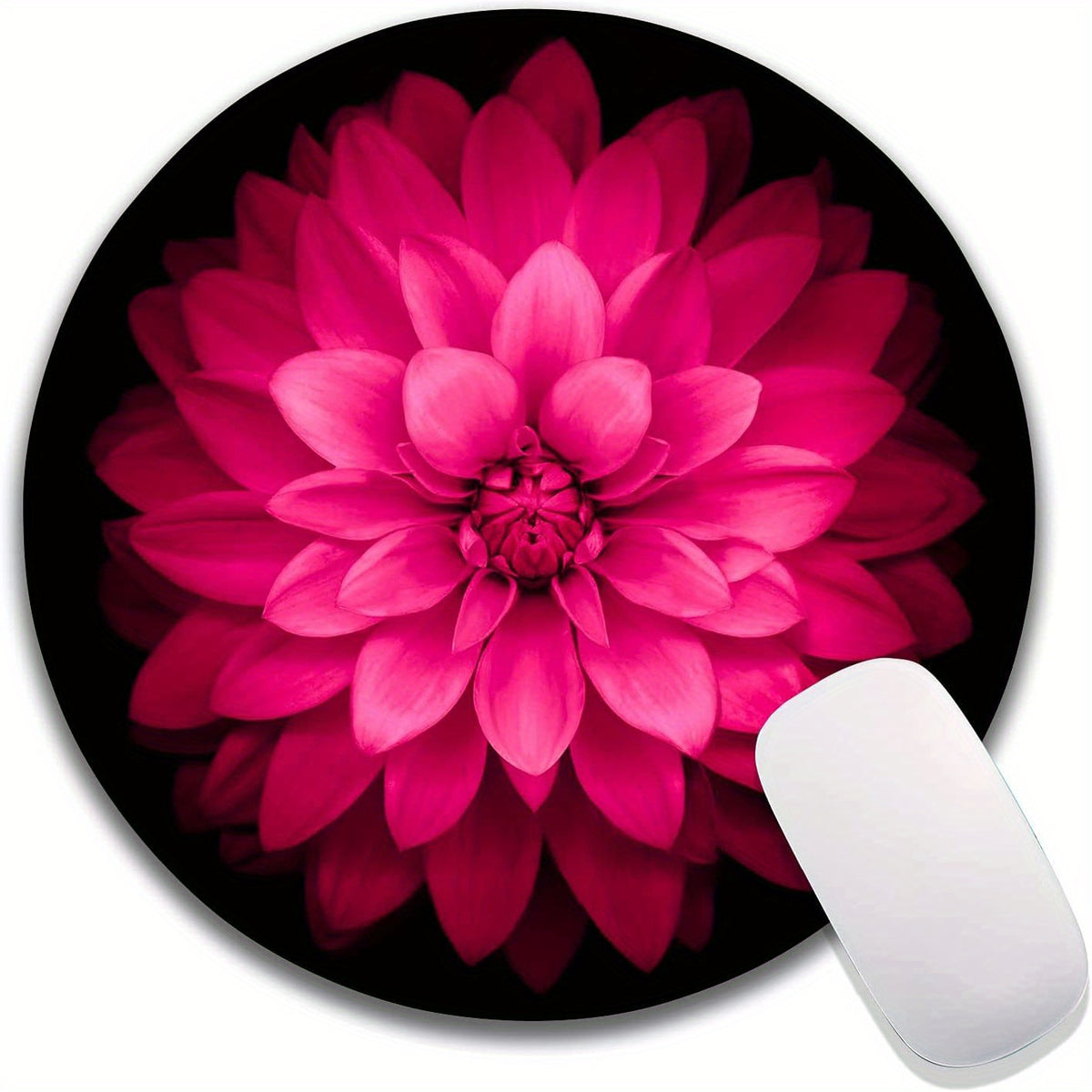 Pink Lotus Flower Textured Mouse Pad Non Slip Rubber Base